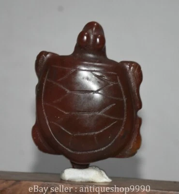 Colgante amuleto tortuga talla ágata roja cultura Hongshan china de 2,8" Foto 1 de 4