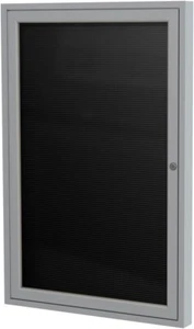 Enclosed Vinyl Letterboard with Satin Aluminum Frame 24" x 18" - Picture 1 of 6