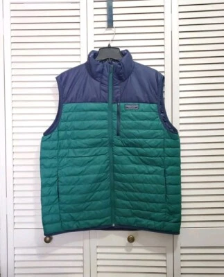 Новый с Ярлыками $180 Vineyard Vines дерна легкий упаковываемый пуховик жилет XL зеленый темно-синий - Изображение 1 из 4