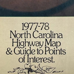 1977-78 North Carolina Highway Map & Guide to Points of Interest Vintage - Bild 1 von 5