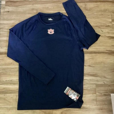 NEW Mens $45 AUBURN UNDER ARMOUR UA HeatGear L/S Compression Shirt Blue 3XL - Image 1 of 4