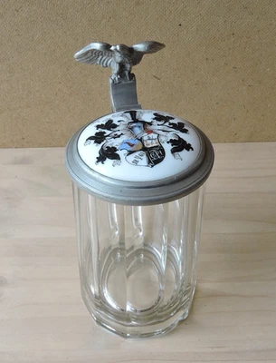 alt Bierkrug 0,4L Studentika / Agronomia Halle Saale 1901-02 / Zinndeckel - Bild 1 von 4