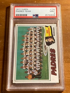 1977 Topps San Diego Padres Team Card #134 PSA 9 MINT - Picture 1 of 2