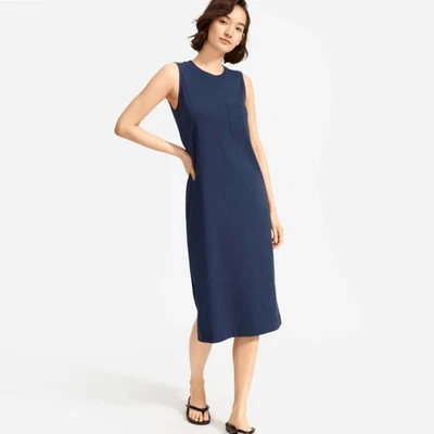 Everlane Navy Blue The Weekend Tank Midi Dress, M - Image 1 of 4