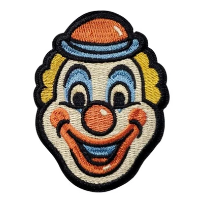 Vintage Halloween Clown Mask Patch. Embroidered. Iron On Backing. 3"x3" - Image 1 of 4