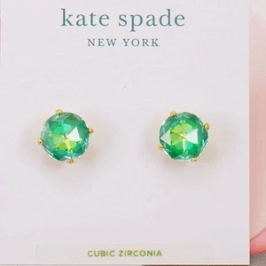 Kate Spade Bright Ideas Cubic Zirconia CZ earring Green NWT - Picture 1 of 3