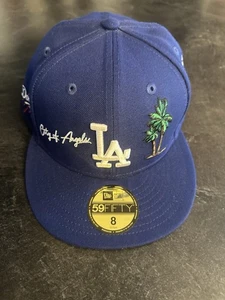 Gorra ajustada de los Dodgers de Los Ángeles Royal Icon New Era talla 8 rara - Imagen 1 de 5