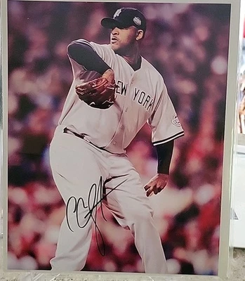 C.C. Sabathia Signed 8x10 Photo New York Yankees Autograph Hof No Coa - Image 1 of 2