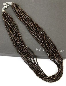 SILPADA Sterling Silver 12 STRAND BRONZE SEED BEAD Necklace~#N1815~RETIRED~NEW! - Picture 1 of 4