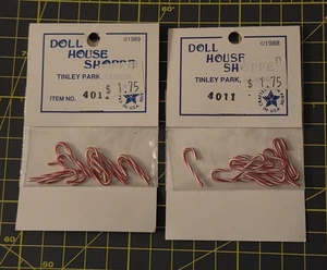 LOTE DE 2 ~ Casa de Muñecas Shoppe #4011 Bastones de Caramelo Miniatura ~ Total de 24 ~ Nuevo en Paquete Nuevo de Lote Antiguo - Imagen 1 de 5