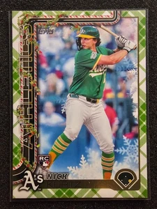 2025 Topps Holiday - Nick Kurtz (RC) [Green Plaid] H40 ROY Athletics *NM* - Picture 1 of 2
