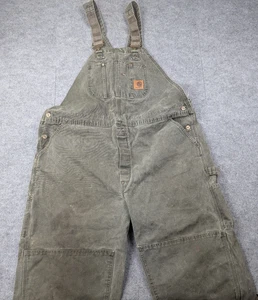 Mono Carhartt Para Hombres 46x32 Verde Lona Ropa de Trabajo Doble Rodilla Hecho en EE. UU. Grunge - Imagen 1 de 9