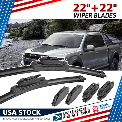 Par de limpiaparabrisas sin soporte de 22" y 22" para GMC Sierra 2500HD 2007-2013 Foto 1 de 4