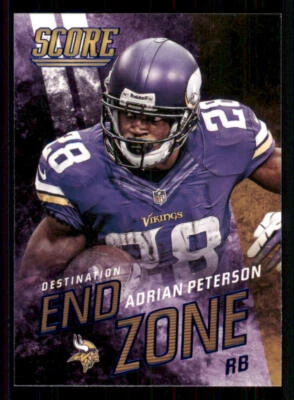 2014 Score Destination End Zone Blue #DE5 Adrian Peterson - Image 1 of 2