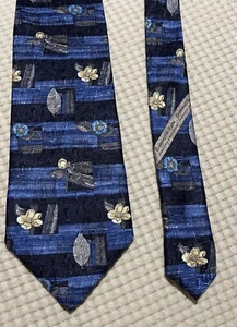 Ermenegildo Zegna Designer Krawatte blau geblümt 100% Seide Made in Italy - Bild 1 von 8