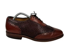 Allen Edmonds Hampstead Woven Oxford Brown Made in USA Leather Shoes 8.5 D - Picture 1 of 15