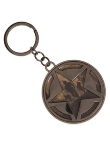 LLAVERO OFICIAL DE METAL IMPRESO CON SÍMBOLO DE ESTRELLA REDONDA DE LA SEGUNDA GUERRA MUNDIAL (NUEVO) - Imagen 1 de 1