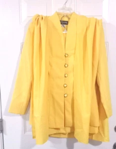 CHAD STEVENS Suit Sz.8 Yellow Jacket + Skirt+Cape Yellow Button Gold Trim - Picture 1 of 8