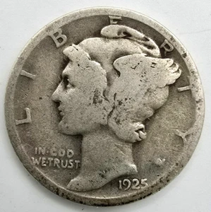 1925 P Mercury Dime AG/G You Grade it! 90% Silver Type Coin Free Ship! - Picture 1 of 4