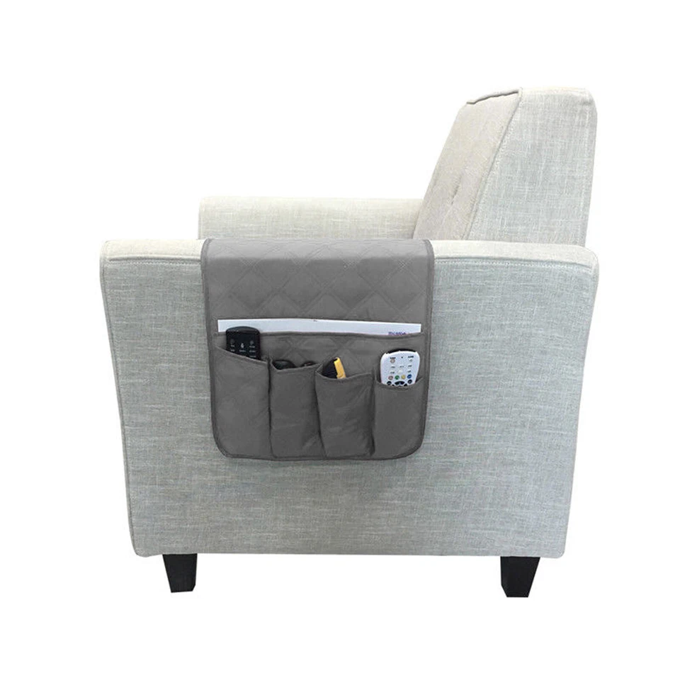 Reposabrazos Organizador TV Soporte Remoto 5 Bolsillos Carrito para Sofá Silla Reclinable Foto 1 de 4