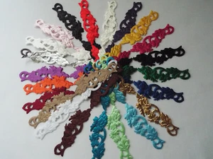 IRON ON 4pcs- Satin Flower Motif for Applique,Trimming,Wedding- 16cm x 2.5cm - Picture 1 of 22