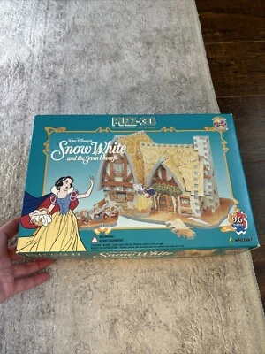 Wrebbit 3d Puzzle Snow White 7 Dwarves 96pcs Walt Disney Used - Image 1 of 4