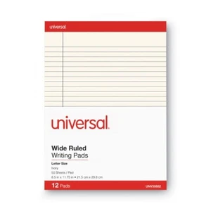Universal 35882 8.5" x 11" Perforated Writing Pad - Wide/Legal, Ivory (1 DZ) New - Picture 1 of 8