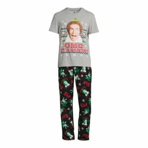 Elf Men’s Graphic T-Shirt and Pants Sleepwear Set 2-Piece Large OMG It's Santa - Picture 1 of 3
