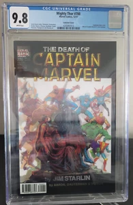 MIGHTY THOR #700 CGC 9.8 GRADO MUERTE DEL CAPITÁN MARVEL HOMENAJE 3D LENTICULAR COV - Imagen 1 de 3