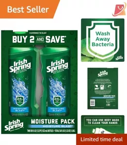 Moisture Blast Men's Body Wash - 18 oz Shower Gel 2 Pack for 24-Hour Freshness - Picture 1 of 12