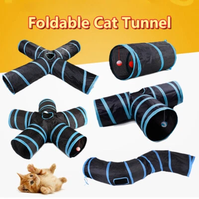2/3/4/5-way Collapsible Cat Tunnel Tube Indoor Cat Peephole Rabbit Hamster Toys - Image 1 of 4