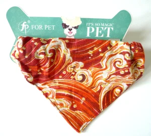 Bandana Free People FP For Pet It's So Magic Pet Dog naranja rojo abstracta nueva sin etiquetas - Imagen 1 de 3