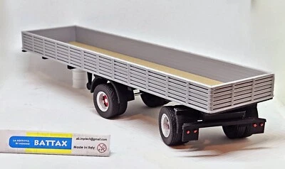 # 1/43 SEMIRIMORCHIO a 2 ASSI VOLTA CORRETTA BARTOLETTI by BATTAX x motrici IXO# - Immagine 1 di 2