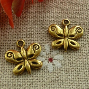 Envío Gratis 180 Piezas Dijes Mariposa Oro Antiguo 13x13mm L-1161 - Imagen 1 de 4