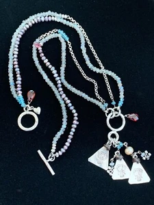 🏞 SUNDANCE CATALOG Necklace "WATER TEMPLE" Thai silver, Pearls - Picture 1 of 3