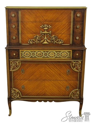 59010EC: Vintage French Louis XIV Satinwood & Walnut High Chest Cover