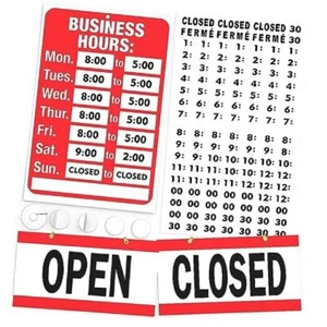 Open Closed Sign, Business Hours Sign Kit Business Hours And Open Closed Sign - Picture 1 of 7