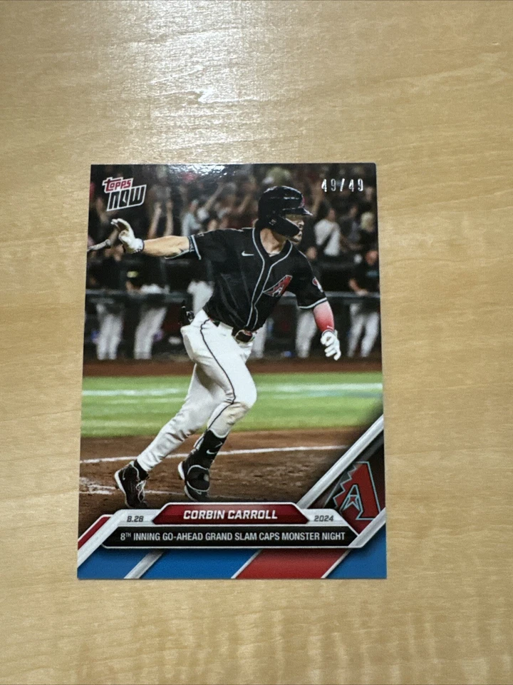 2024 MLB Topps NOW 609 CORBIN CARROLL GRAND SLAM ARIZONA DIAMONDBACKS BLUE 49/49 - Image 1 of 1