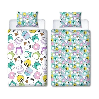 CHARACTER WORLD Squishmallows Kids Single Duvet Reversible Bedding White Set with Pillow Case