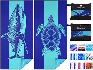 2 Pack Microfiber Lightweight Beach Towel 71"x32" Oversized Extra Large Thin ... - Picture 1 of 7