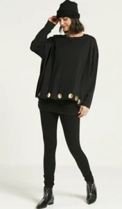 NWOT PLANET BY LAUREN G OVERSIZED PIMA COTTON BOXY METALLIC POLKA DOTS  ONE SIZE - Picture 1 of 8