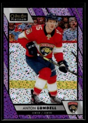 2023-24 O-Pee-Chee Platinum Violet Pixels Anton Lundell 036/299 Florida Panthers - Image 1 of 2