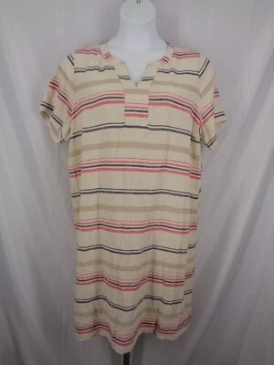 Vestido CJ Banks a Rayas Talla Grande 1X Lino Rayón Sin Forro Ligero Nuevo Foto 1 de 4