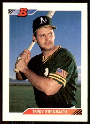 1992 Bowman Terry Steinbach Oakland Athletics #392 - Image 1 of 2