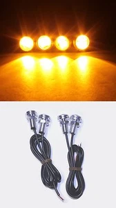 4x Orange LED Boat Light Waterproof 12v Courtesy Bow Trailer Pontoon Ft - Picture 1 of 10