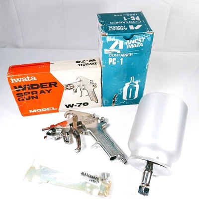 Pistola pulverizadora de pintura ANEST IWATA "sin usar" modelo W-70 boquilla 2,0 mm taza Japón AH1510T Foto 1 de 4