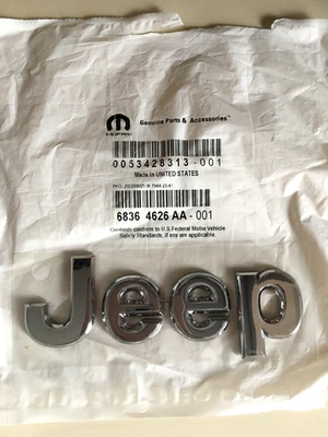 Mopar Genuine Grille Nameplate 2007-18 Jeep Wrangler Compass Patriot 68364626AA Foto 1 de 2