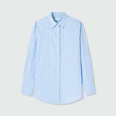 Camisa bordada clásica suelta informal informal a rayas de algodón retro THE ROW para mujer Foto 1 de 4