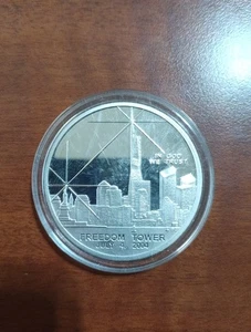 One Dollar Silver Coated Freedom Tower Proof Coin - Picture 1 of 2