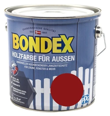 Bondex Holzfarbe für Aussen schwedenrot 7,5L BEULE Deckfarbe Wetterschutzfarbe - Bild 1 von 4